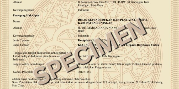 Delapan Inovasi Disdukcapil Kuningan Kantongi Hak Cipta